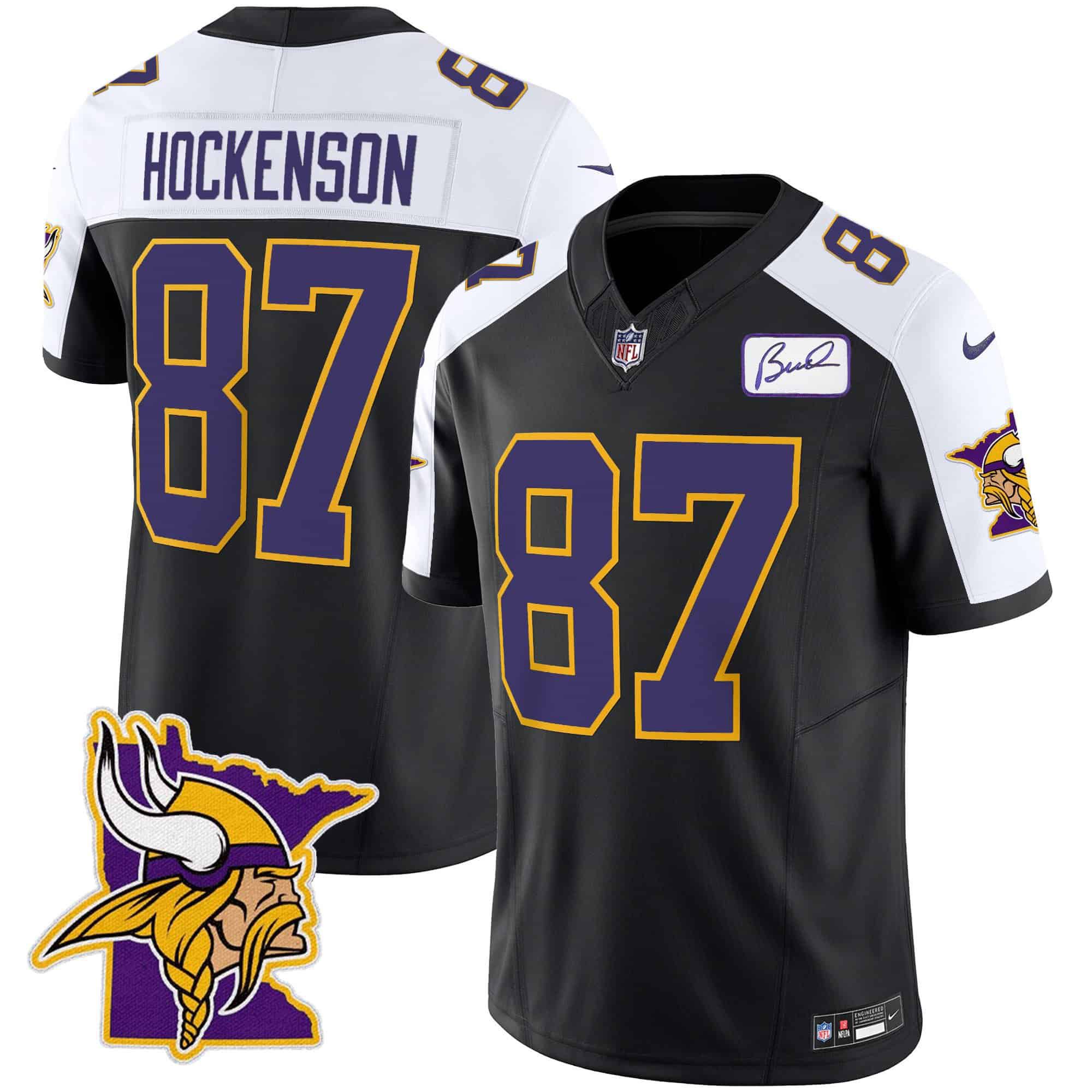 Men Minnesota Vikings #87 Hockenson Black 2024 Nike Patch Classic Limited NFL Jersey->indianapolis colts->NFL Jersey